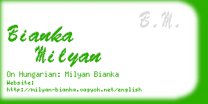 bianka milyan business card